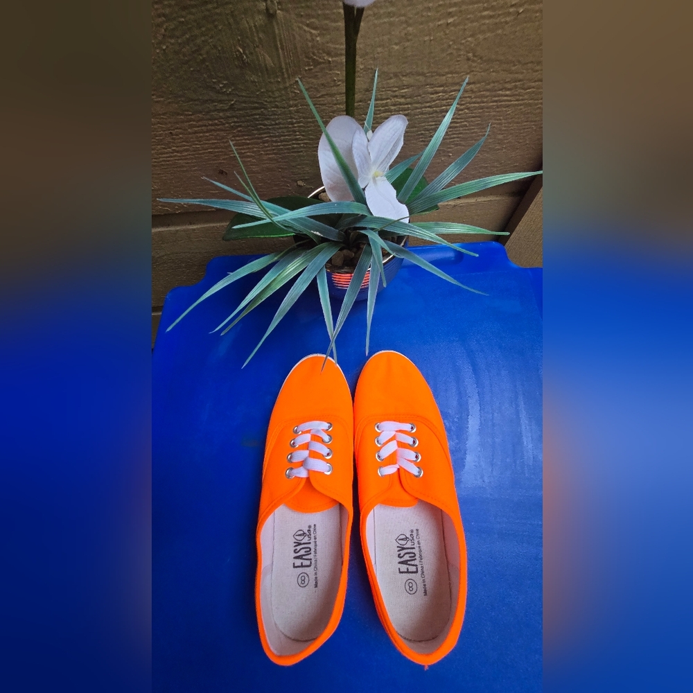 Bright Orange Canvas Sneakers